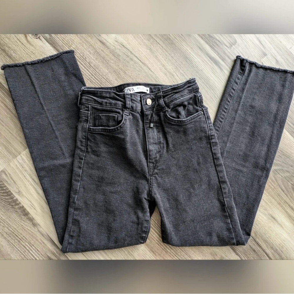 Zara fringe hem black jeans